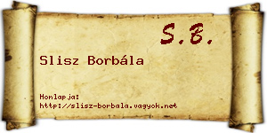 Slisz Borbála névjegykártya